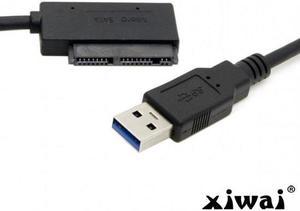 Xiwai USB 3.0 to Micro SATA 7+9 16 Pin 1.8" 90 Degree Angled Hard Disk Driver SSD Adapter Cable 10cm