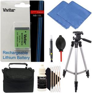 Vivitar Li-on Battery for Canon NB-13L + All You Need Professional Accessory Kit for Canon SX620 SX720 SX730 G7 X G9 X G5 X G1 X Mark III