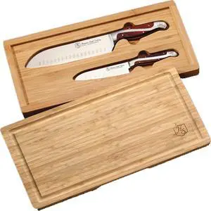 HAMMER STAHL SANTOKU WITH BAMBOO CASE SET - 2 KNIVES