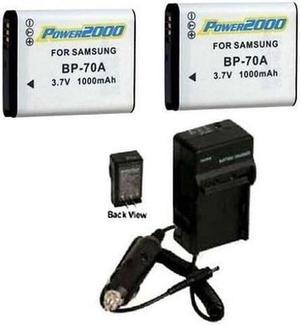 TWO 2 Batteries + Charger for Samsung ECTL205ZBPSU, Samsung EC-TL110ZBPSUS, Samsung ECTL110ZBPSUS
