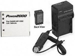 Battery + Charger for Casio EX-S200PK, Casio EXS200PK, Casio EX-S200SR