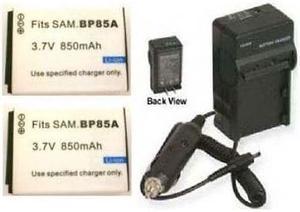 2 Batteries + Charger for Samsung ST200, Samsung ST200F, Samsung ST201, Samsung ST201F, Samsung ST205, Samsung EC-ST200FBPSUS