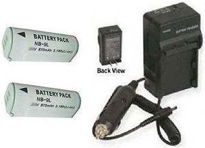 TWO 2X Batteries + Charger for Canon ELPH 520 HS, Canon 530 HS, Canon PowerShot N N2