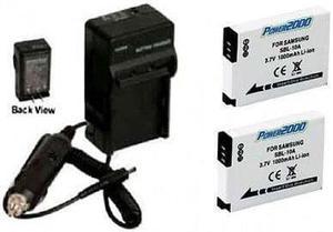 TWO 2 Batteries + Charger for Samsung EC-WB150FBPBUS, Samsung EC-WB150FBPWUS