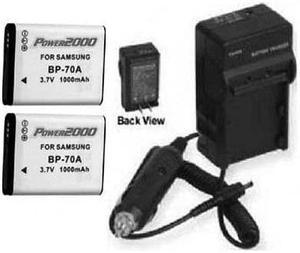 TWO Batteries + Charger for Samsung EC-ST95ZZDPLHK, Samsung EC-PL200ZBPBUS, Samsung ECPL200ZBPBUS