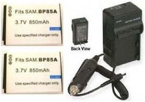 2 Batteries + Charger for Samsung ST205F EC-ST200FBPLUS, Samsung EC-ST200FBPBUS, Samsung WB210