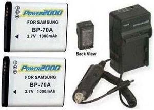 2 Batteries + Charger for Samsung ECPL90ZZBPRUS, Samsung ECST100ZBPVUS, Samsung EC-AQ100ZBPRUS