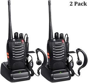 Long Range Walkie Talkies FRSGMRS Two Way Radios with Earpiece 2 Pack UHF Handheld Reachargeble BF888s Interphone for Adults or Kids Hiking Biking Camping Liion Battery and Charger Included