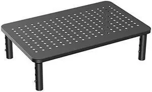Monitor Stand Riser 3 Height Adjustable Monitor Stand for Laptop Computer iMac PC Printer Desktop Ergonomic Metal Monitor Riser Stand with Mesh Platform for Airflow by