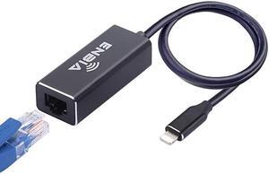 RJ45 Ethernet LAN Network Adapter for Phone Pad Phone Ethernet Adapter 33ft1m Cable 10100Mbps High SpeedPlug and Play Black