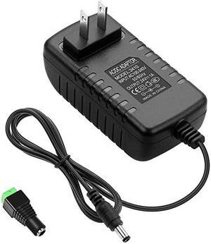 24V 1A 24W DC Power Supply Adapter 100~240V AC to DC 24 Volt 1 Amp Converter 24 vdc 1000mA 800mA 600mA 400mA 200mA with 55mm x 25mm 21mm Plug for LED Strip Light CCTV Camera DC Pump