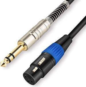 XLR Female to 14 Inch 635mm TRS Plug Balanced Interconnect Cable XLR to Quarter inch Cable 66 Feet for MicrophoneMixerGuitarAMPSpeakers