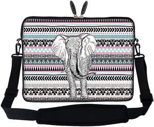 15 156 inch Neoprene Laptop Sleeve Bag Carrying Case with Hidden Handle and Adjustable Shoulder Strap Elephant Wave Pattern