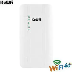300Mbps Outdoor 4G LTE CPE WiFi Router with Sim Card Slot CAT4 SIM Routers with POE Adapter Work with IPcamera or Outside WiFi Coverage (US Version B2/B4/B5/B12/B13/B14/B66/B71)