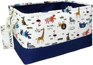 Rectangular Laundry Basket Nursery Storage Fabric Storage Bin Storage Hamper,Book Bag,Gift Baskets (Animals)