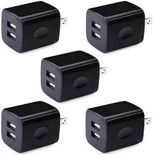 Phone Charger Box  5 Pack 21A Universal USB Wall Charger Plug Cube Power Adapter Replacement for iPhone iPad Samsung Galaxy S10S9Note 9 LG Pixel Moto Google HTC