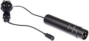 LV4O Omnidirectional XLR Lavalier Microphone Phantom Power with Metal Lapel Clip and Windscreen Accessories Great External Lav Mic for Music Podcast Live Stream Filming or YouTube Recording