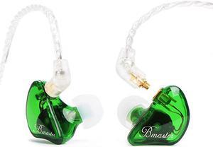 in Ear Monitor for Musicians  Bmaster Triple Driver Hybrid IEM Headphones Noise Cancelling inEar Earbuds with Two Detachable MMCX Cables for StageAudio Recording Green