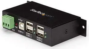 com 4Port Industrial USB 20 Hub with ESD Protection Mountable Multiport Hub ST4200USBMBlack