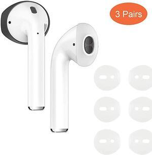 in CaseSilicone Protecitve Tips Ear Skins and Covers Replacement Anti Slip Soft eartips Compatible with Apple AirPods 1 2 or EarPods HeadphonesEarphonesEarbuds 3 Pairs White