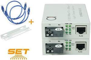 Mode SC WDM Fiber BiDi Gigabit Media Converter Builtin Fiber Module 20km 1242 Miles to UTP Cat5e Cat6 10 100 1000 RJ45 Auto Sensing Gigabit or Fast Ethernet Speed 1 Pair