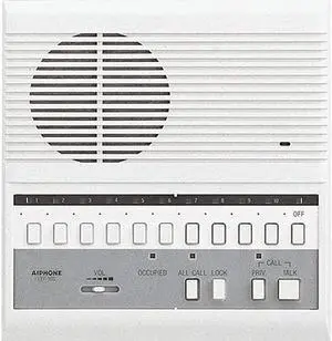 LEF-10S Open Voice Selective Call Master Intercom with All-Call; Surface Mount; Accepts Up to 10 Connecting Door, Sub-Master, or Master Intercoms