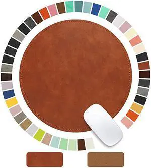 Mouse Pad PU Leather Mouse Pad with Stitched Edge MicroFiber Base with NonSlip Waterproof Mouse Pad for Computers Laptop Office Home1 Pack 9inch9inch Brown 20