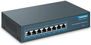 8 Port Gigabit PoE Switch 8 PoE+ Ports 1000Mbps 120W 8023afat Metal Fanless Unmanaged Plug and Play