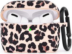 Silicone Cover Compatible AirPods Pro Case Floral Print Protective Case Skin for Apple Airpod Pro Charging Case 2019 LED Visible ShockAbsorbing Soft Slim Silicone Case Leopard Print