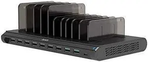 USB Charging Station Fast 120W 10 Port Phone Docking Station Organizer with Smart IC 2 Quick Charge 30 Type C Desktop Charger Dock for Multi Devices iPhone Samsung Galaxy XiaoMi iPad