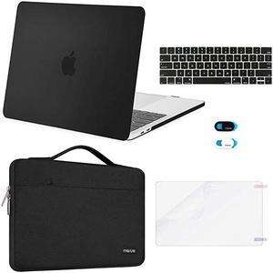Compatible with MacBook Pro 13 inch Case 2016-2020 Release A2338 M1 A2289 A2251 A2159 A1989 A1706 A1708, Plastic Hard Shell Case&Bag&Keyboard Skin&Webcam Cover&Screen Protector, Black