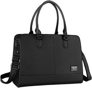 Women Laptop Tote Bag Up to 156 inch 3 Layer Compartments Black