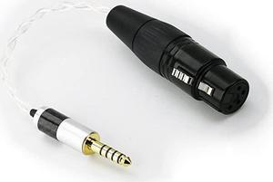 44mm Male to 4pin XLR Balanced Female Silver Plated Headphone Audio Adapter for Sony WM1A NWWM1Z PHA2A