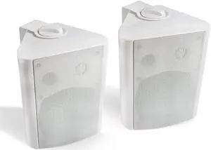 5.25 Inches 200 Watts Indoor Outdoor Patio Deck Speakers All Weather Wall Mount System A Pair (White)