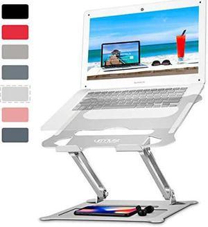 Laptop Notebook Stand Holder Ergonomic Adjustable Ultrabook Stand Riser Portable with Mouse Pad Compatible with MacBook Air Pro Dell HP Lenovo Light Weight Aluminum Up to 156quotSilver