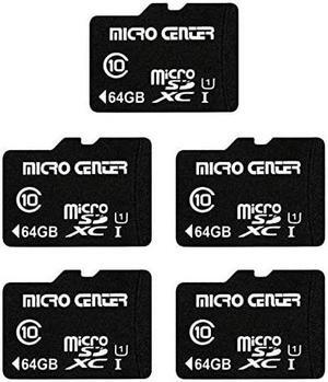 Center 64GB Class 10 SDXC Flash Memory Card with Adapter for Mobile Device Memory Cell Phone Tablet Drone5 Pack