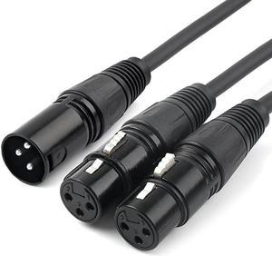 XLR YSplitter Cable Dual Female XLR to Male XLR Mic Combiner Y Cord Balanced Microphone Adaptor Patch Cable 2 Female to 1 Male 10 Feet