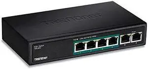 6-Port Fast Ethernet PoE+ Switch, 4 x Fast Ethernet PoE Ports, 2 x Fast Ethernet Ports, 60W PoE Budget, 1.2 Gbps Switch Capacity, Metal, Lifetime Protection, Black, TPE-S50