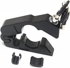Motorcycle Handlebar Grip Brake Lever LockAnti Theft Security CapsLock Black
