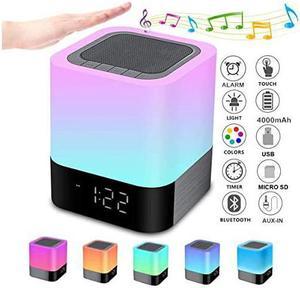 Lights Bluetooth Speaker Alarm Clock Bluetooth Speaker Touch Sensor Bedside Lamp Dimmable MultiColor Changing Bedside Lamp MP3 Player Wireless Speaker with Lights
