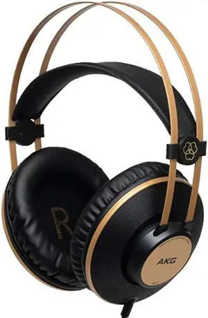 K92 OverEar ClosedBack Studio Headphones Matte Black and Gold