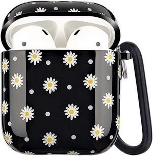 Airpods Case  Cute Daisy Apple Airpod Case Accessories Protective Hard Case Cover Portable amp Shockproof Women Girls Men with Keychain for Airpods 21 Charging Case Daisy
