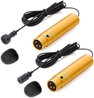 LV6 XLR Lavalier Microphone Set Omnidirectional Microphone and Cardioid Microphone 48v Phantom Powered