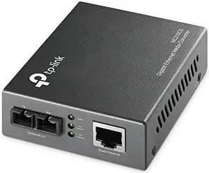 Gigabit SFP to RJ45 Fiber Media Converter | Fiber to Ethernet Converter | 101001000Mbps RJ45 Port to 1000BaseLX SingleMode Fiber MC210CS Grey