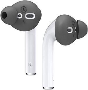 Earbuds Cover Designed for Apple AirPods 2 & 1 or EarPods [4 Pairs: 2 Large + 2 Small] (Dark Grey)
