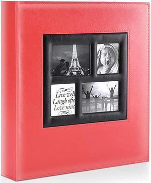 Photo Album 4x6 500 Pockets Photos Extra Large Capacity Family Wedding Picture Albums Holds 500 Horizontal and Vertical Photos Red