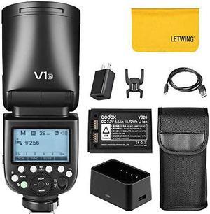 V1N 76Ws 24G TTL OnCamera Round Head Camera Flash Speedlight Compatible for Nikon Camera18000 HSS 480 Full Power Shots 15 sec Recycle TimeRechargeable 2600mAh Liion Battery