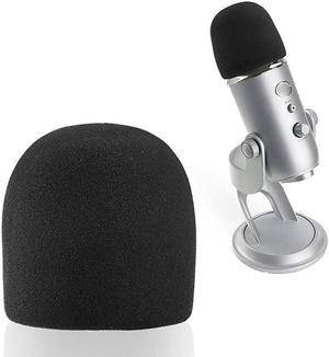 Microphone Foam Windscreen Cover for Blue Yeti Yeti Pro and Yeti X Microphones the Mic Pop Filter Mask Shield also suit MXL and Audio Technica Black