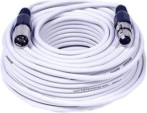 White 100 Foot XLR Cable100 Microphone Cord Mic SAXLX100White