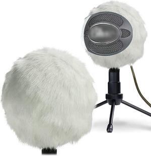 Furry Windscreen Muff Customized Pop Filter for Microphone Deadcat Windshield Wind Cover for Improve Blue Snowball iCE Mic Audio Quality White